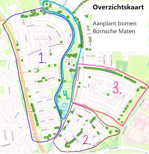 kofferbak gebied onderwijs Twente Milieu | Borne | Extra bomen in de Bornsche Maten in Borne